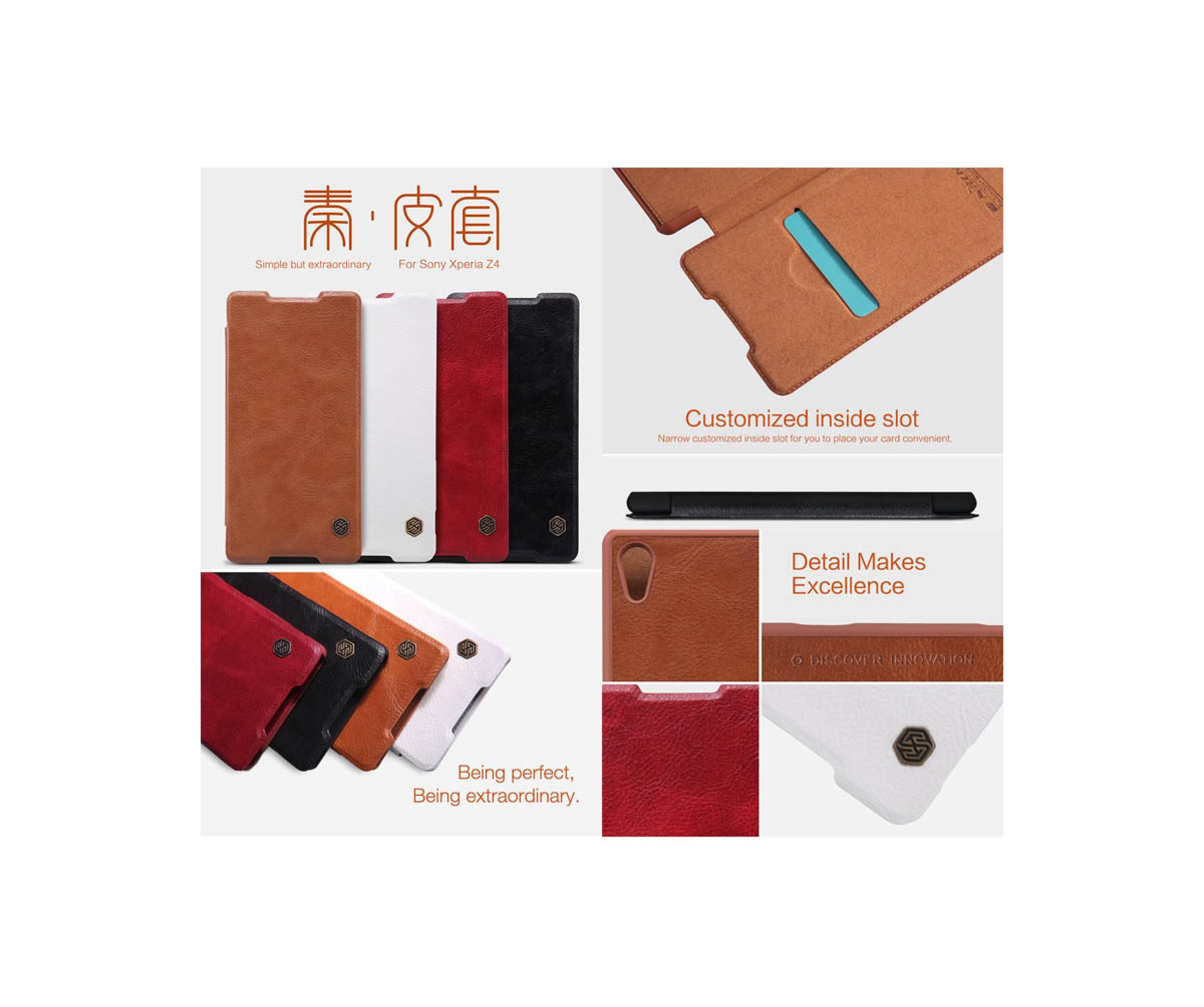 Jual Nillkin Qin Leather Flip Casing Case Kulit Sony Xperia Z3 Plus
