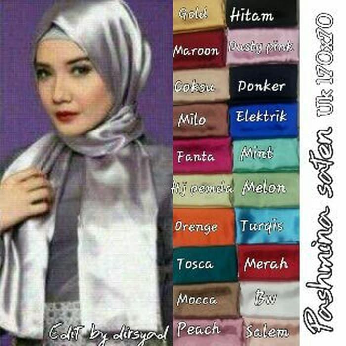 pashmina jilbab satin sateen velvet A3035