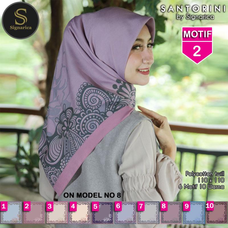 Hijab Segi Empat SANTORINI 2 By SIGNARICA - Jilbab kerudung MOTIF