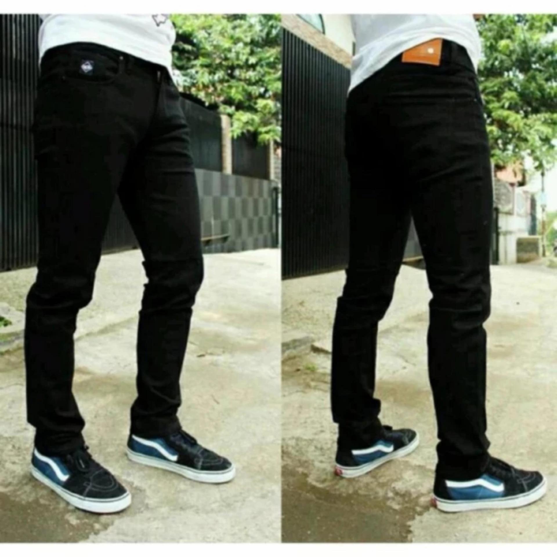 Celana Jeans Pria Skinny Fit Hitam Premium 