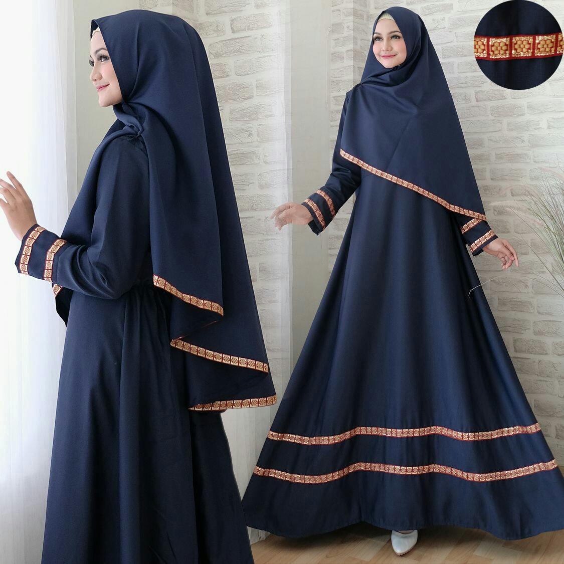 Snowshop Gamis Syari 2in1 Jasmine ( Dapat JIlbab ) - Full Balotely Kombinasi Pita Songket / Maxi Muslim / Baju Muslim / Stelan Muslim / Dress Muslim / Gaun / Pasmina / Fashion Muslim / Balotelly