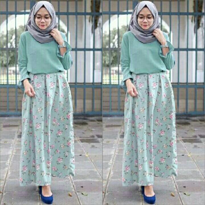 Liliana Baju Setelan Kulot Bunga Bunga Terbaru Bisa Untuk Hijab dan Non Hijab