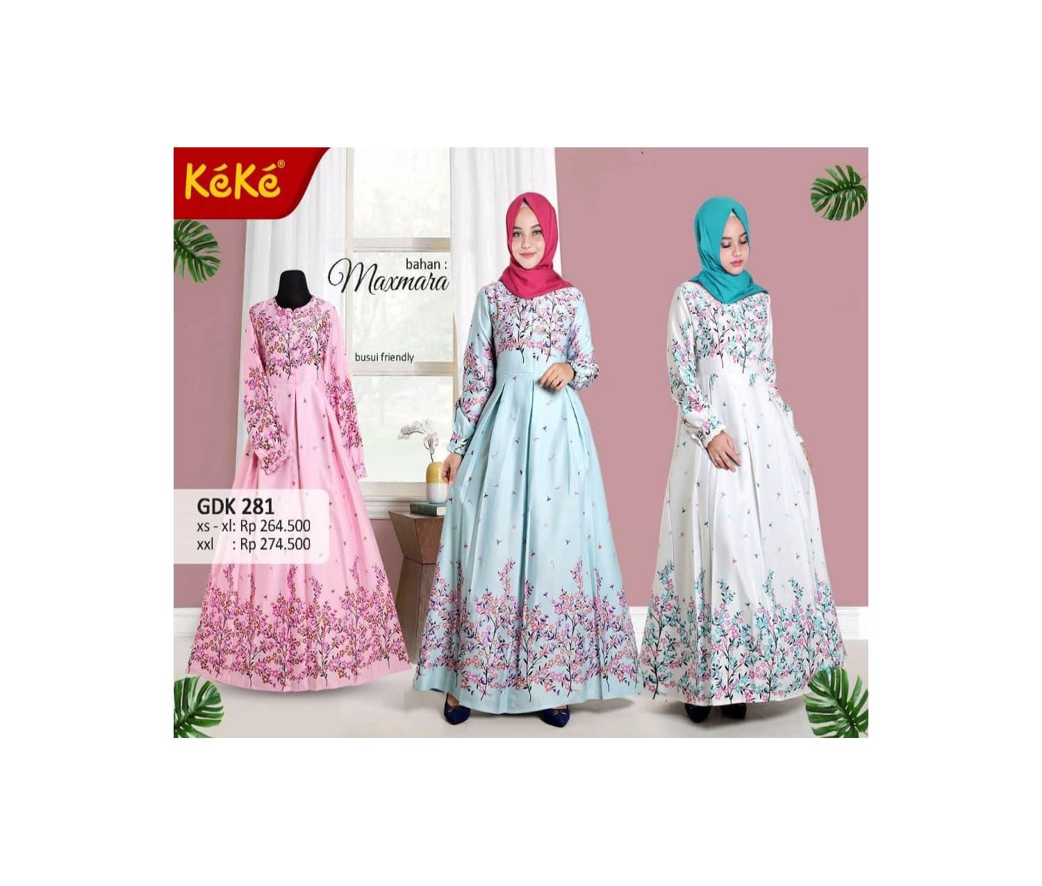 MURAH BANGET Gamis cantik keke bahan maxmara Gdk 281