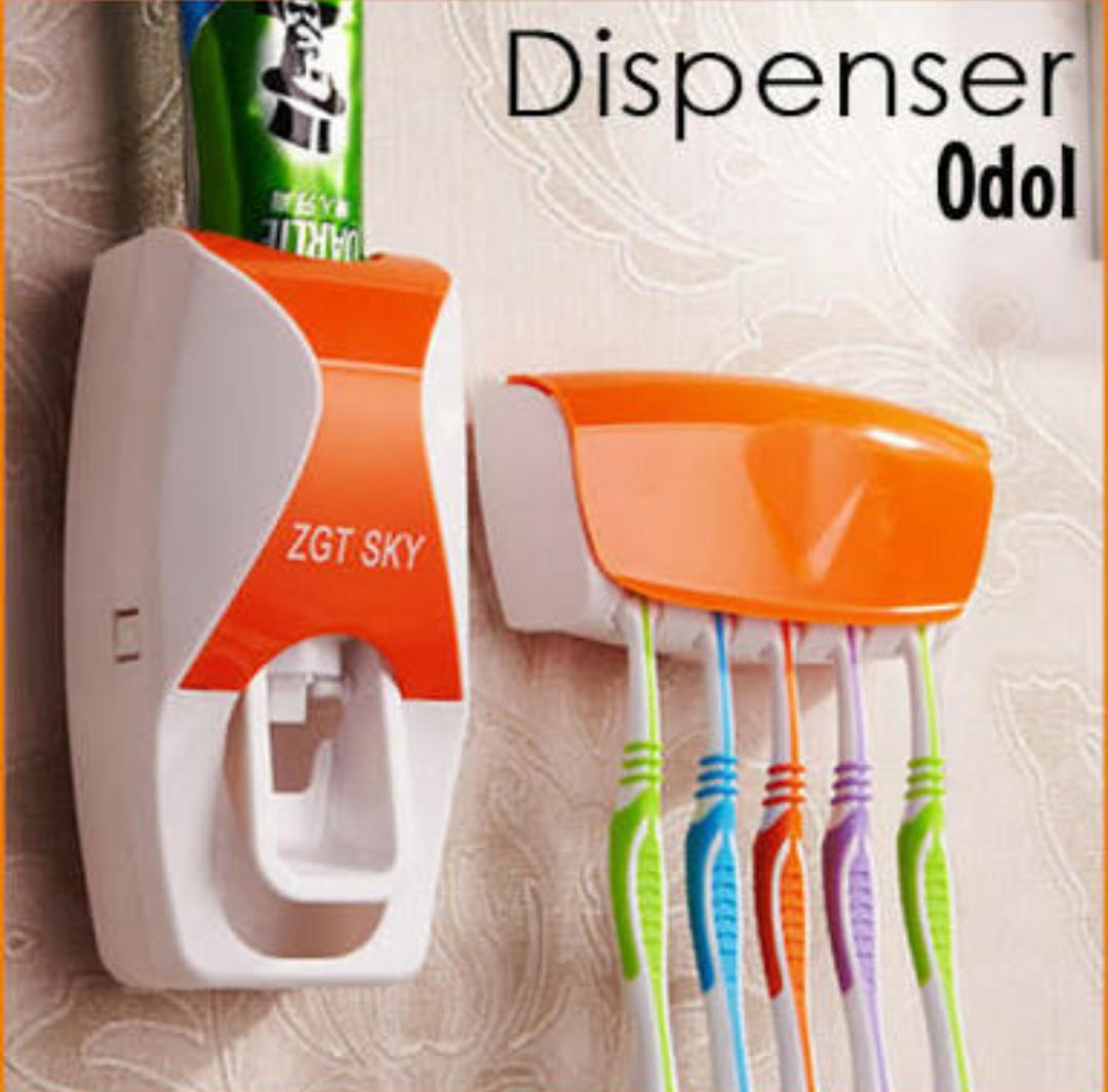 Dispenser Odol / Peralatan kamar mandi tempat penyimpanan sikat gigi dan odol Automatic Toothpaste Dispenser Model Terbaru