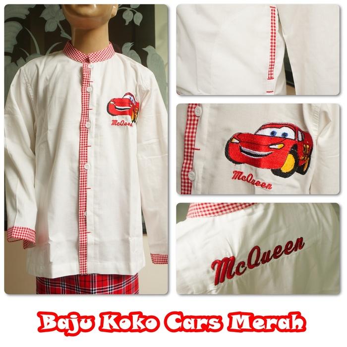 Baju Koko Cars Merah XL / baju koko / baju koko anak / baju muslim / baju koko karakter / baju koko murah / baju koko keren / baju koko lucu / baju koko berkualitas