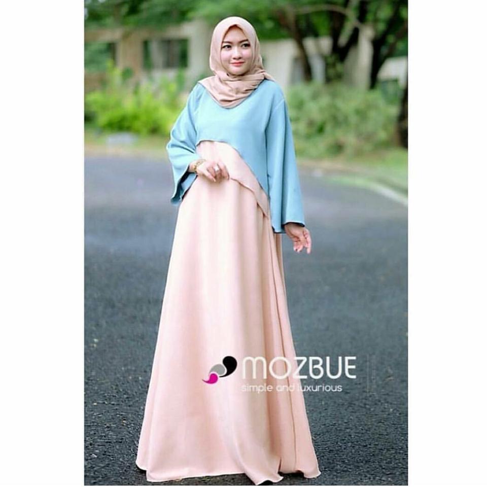 Ria_Store MC226 Minzy Maxi Blue // Busana Muslim Wanita MC226 Minzy Maxi Blue // Maxi Dress / Maxi Muslim / Dress Muslim / Busana Muslim / Baju Muslim / Hijab Fashion / Hijab Style - Hight Quality