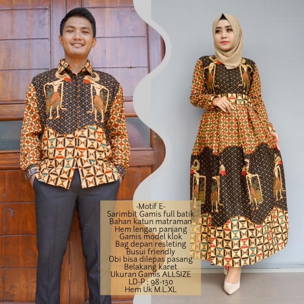promo setelan keluarga baju sarimbit gamis batik keluarga terbaru bahan katun BSG623E