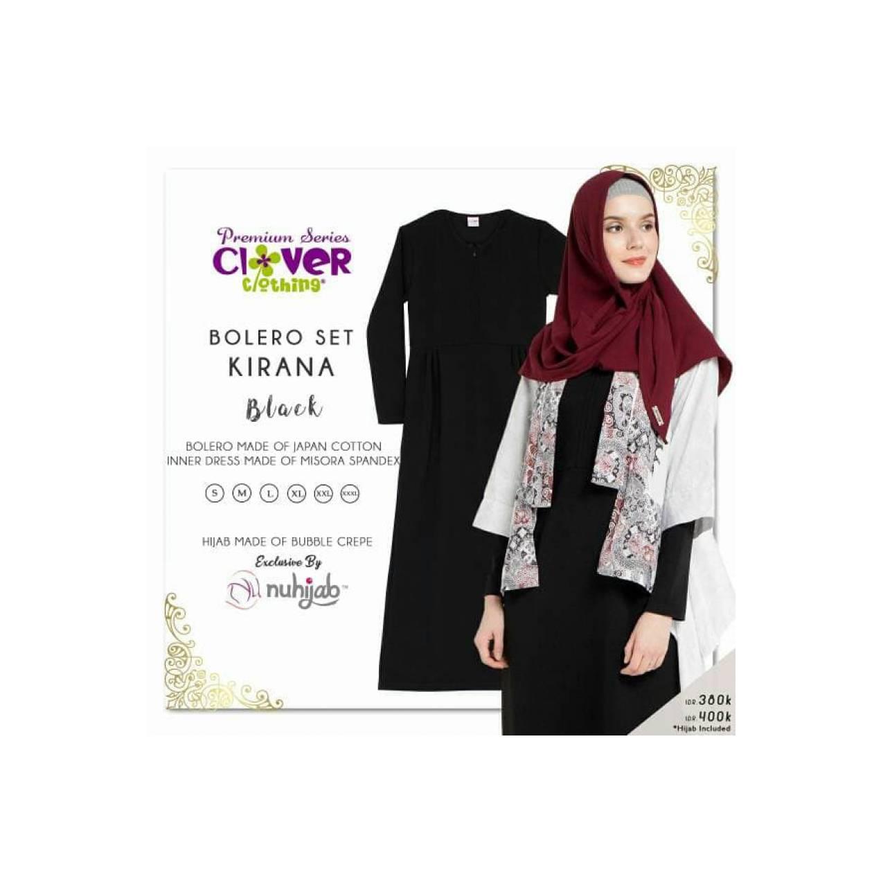 Gamis Dewasa Bolero Set KIRANA Batik by Clover Clothing Bahan Spandek