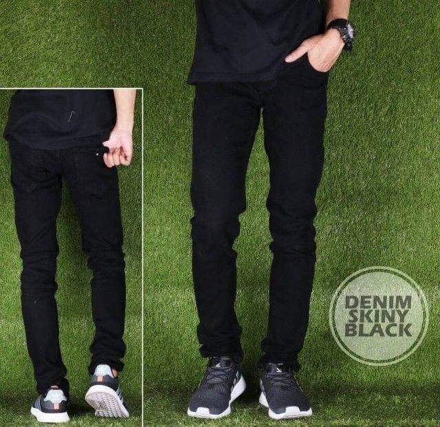 KS Celana jeans pria / jeans skinny fit (biru wash)