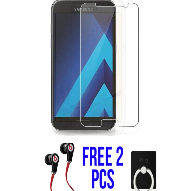 Samsung Galaxy j5 Pro Anti Gores Kaca / Tempered Glass Kaca Bening Free 2 Pcs Iring+Handsfree Univarsal