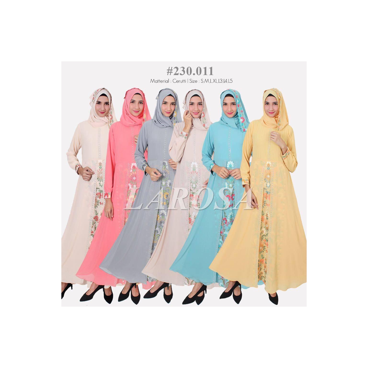 Gamis sifon premium dengan kerudung model pasmina