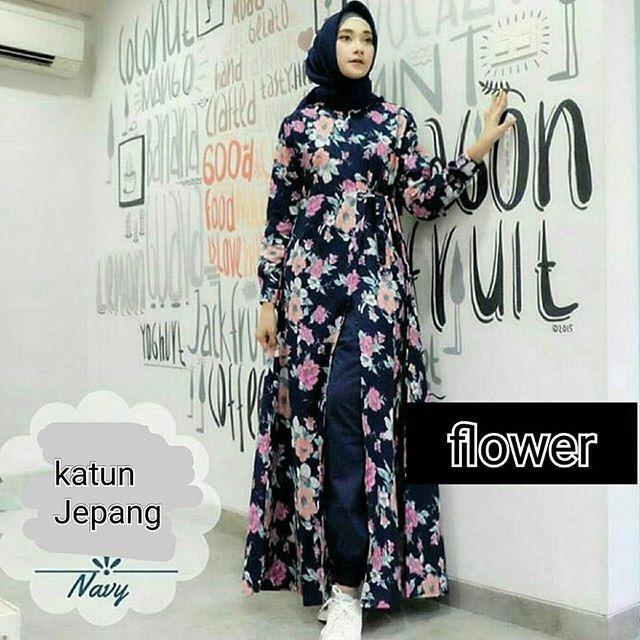 Baju Wanita Baju Gamis Baju Hijab Flower Candy Katun Jepang