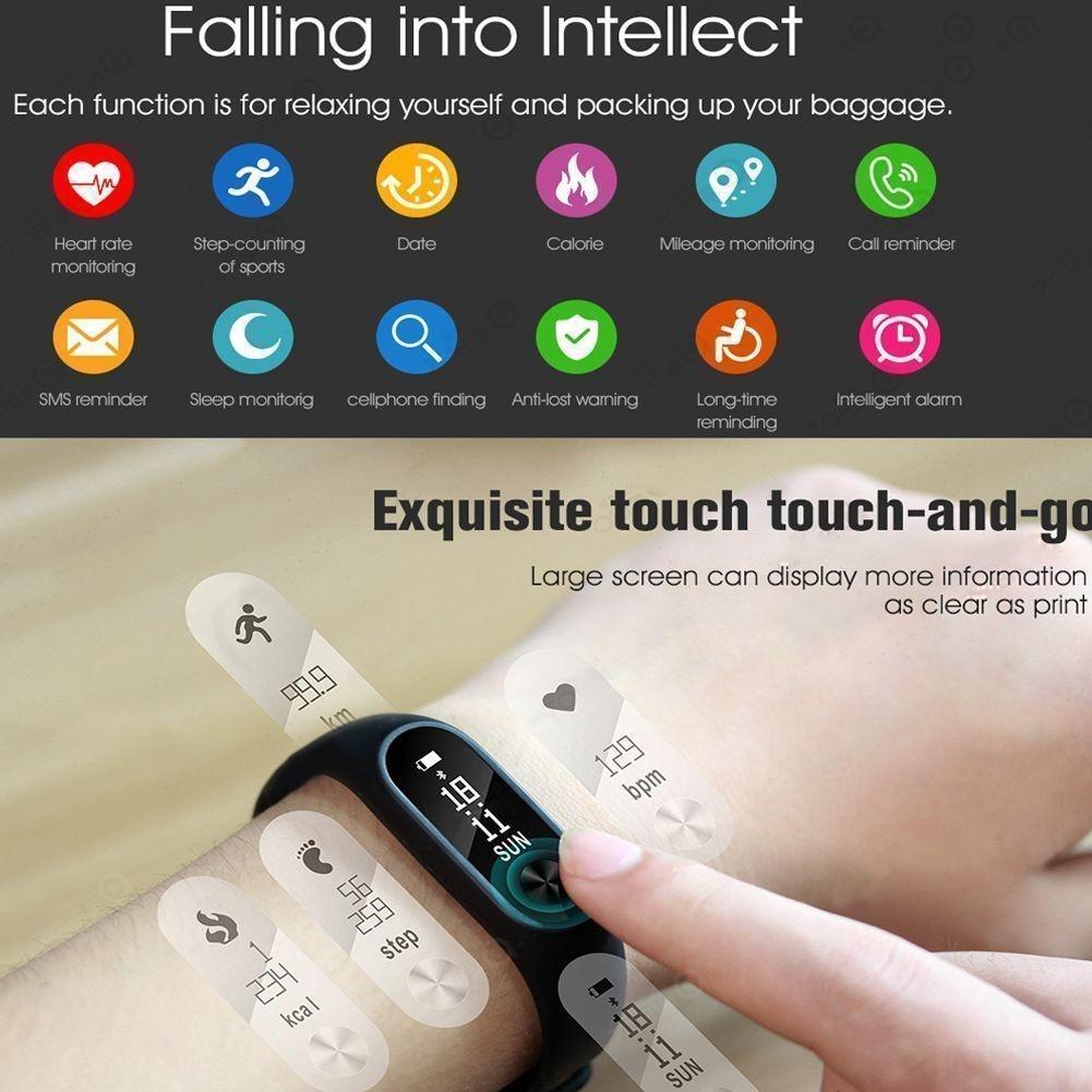 Newworldmall Ponsel Terbaru Teknologi Kapal Gratis M2 Smart Watch Sport Gelang Denyut Jantung Darah Tekanan Memantau Detektor-Internasional
