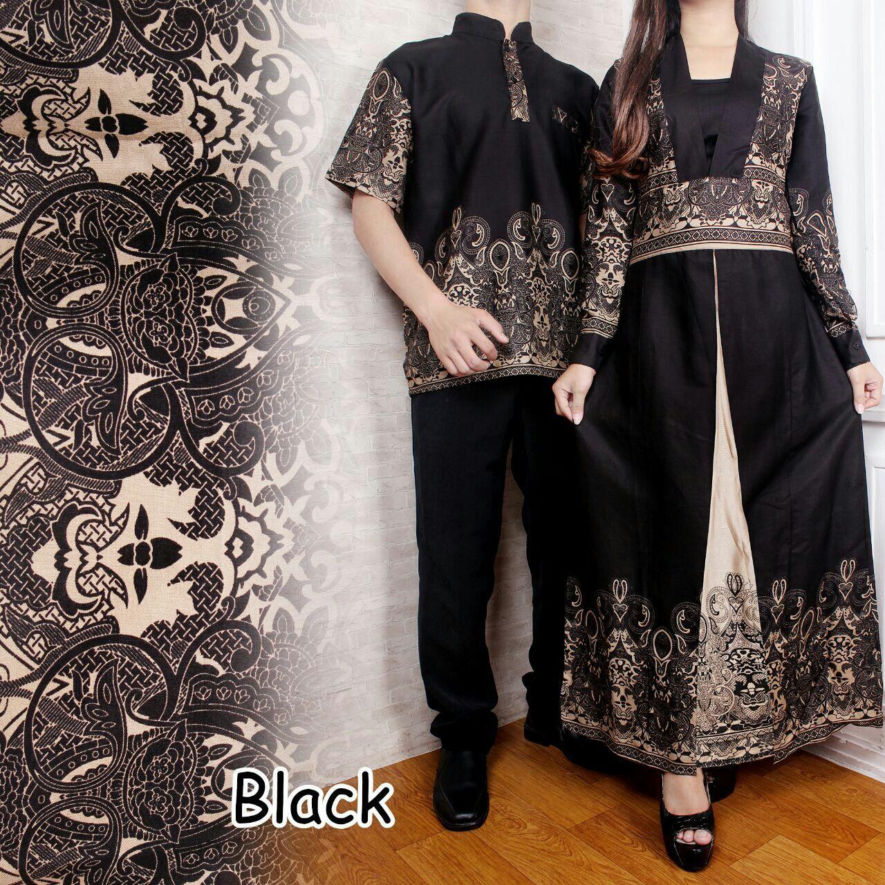 Baju Pasangan / Couple Gamis Ananda Hitam Plus Kemeja Pria