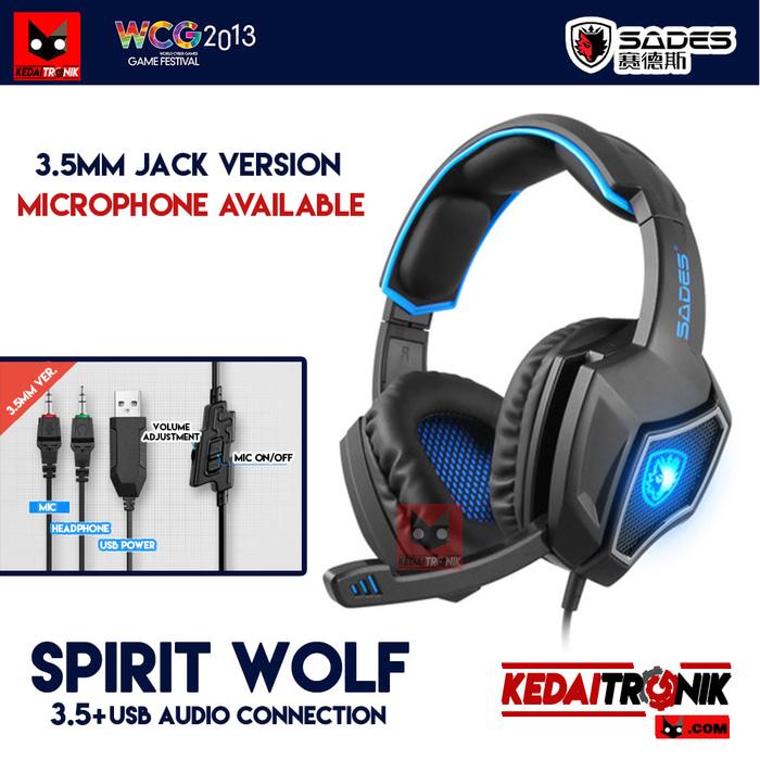 SADES SPIRIT WOLF Jack 3.5+USB Microphone HEADPHONE GAMING Headset