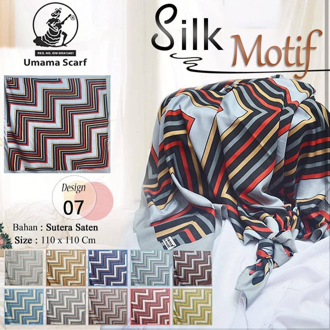 Hijab Segi Empat Motif garis bahan satin / Jilbab Segi Empat Motif / Kerudung Segi Empat Motif /Hijab Segi Empat Umama scarf SILK
