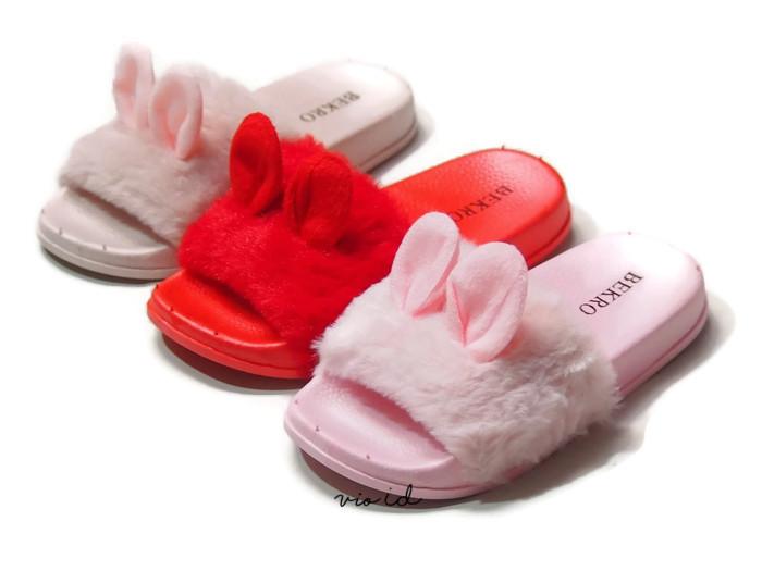 Sandal Selop Anak Usia Tanggung - Sandal Bulu Kuping Kelinci 133-2 Warna Dikirim Acak