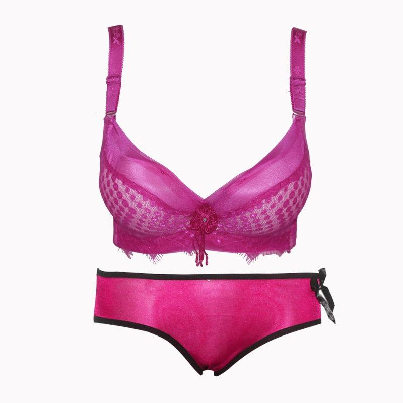 EELIC PDW-140230 PINK 1 Set Pakaian Dalam Wanita Sexy Lingerie Sexy Set Lingerie BRA-1402 + Celana Dalam Wanita 9930 Pakaian Dalam set yang  nyaman dipakai