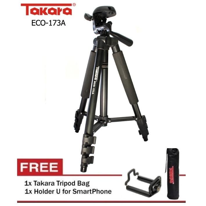 Tripod TAKARA ECO 173A Free Pouch + Holder U Smartphone