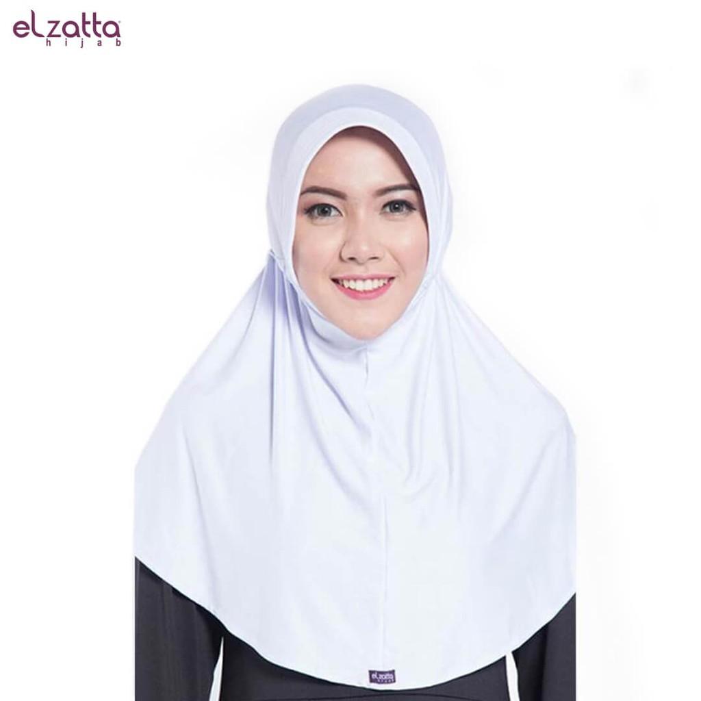 Promo Elzatta Hijab / Hijab / Hijab Instan / Bergo / Elzatta Basic / E001 PUTIH