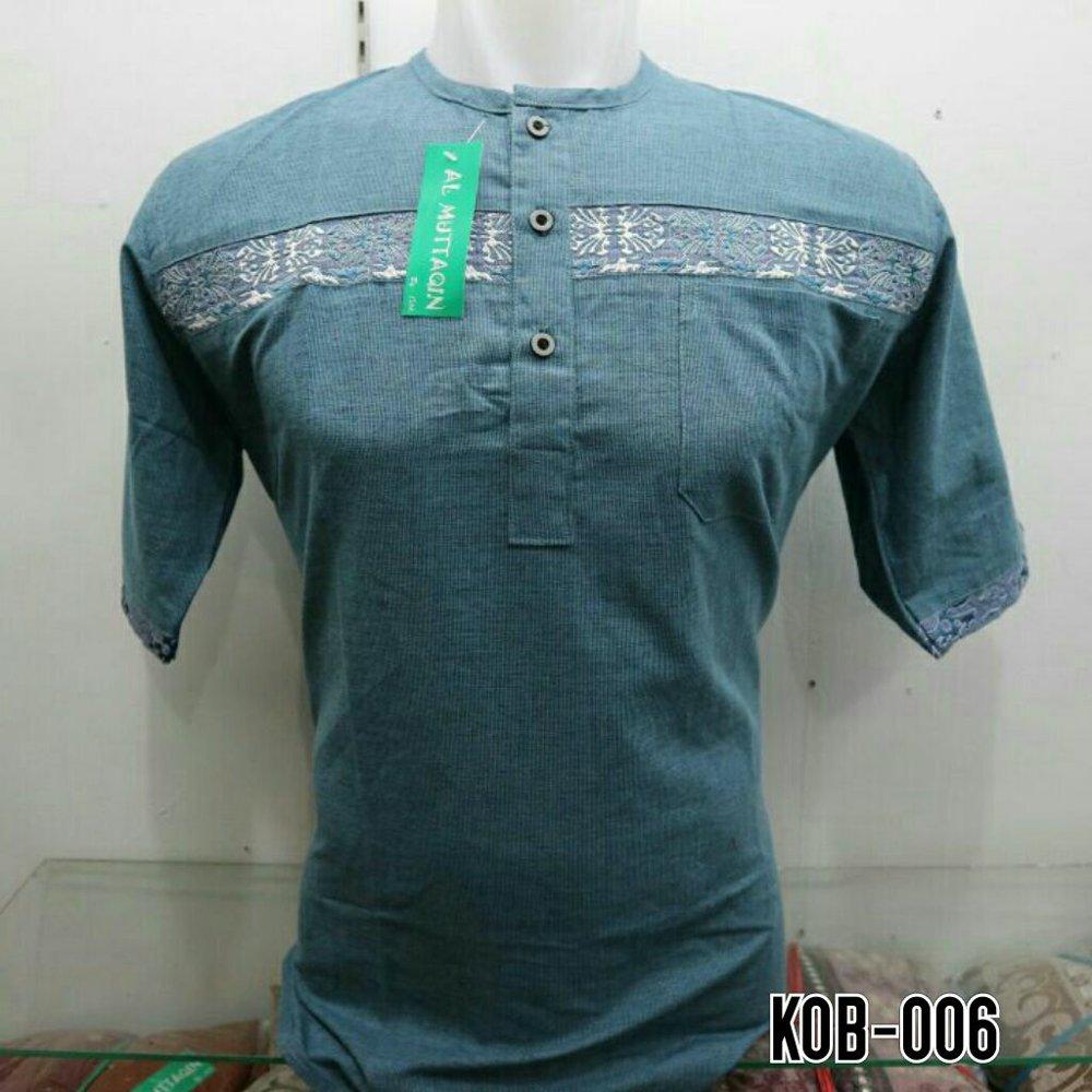 Baju Koko Baju Muslim Pria Kemeja Koko Lengan Pendek Bordir Gamis Muslim Pria Al Muttaqin KOB 006 di lapak Al Muttaqin Collection produsenbajukoko