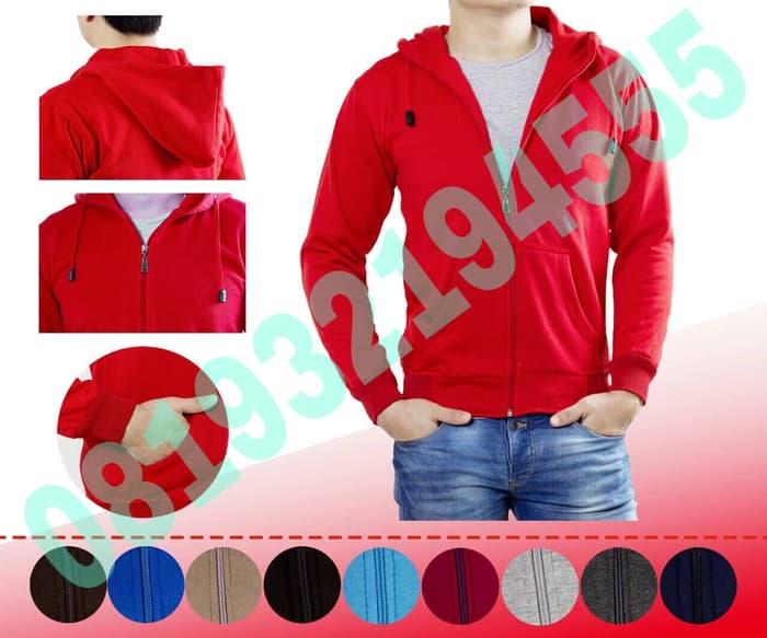 jaket hoodie polos resleting Terlaris di Lazada
