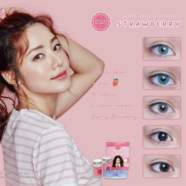 Softlens New Sweety Strawberry Hazel brown + GRATIS Lenscase