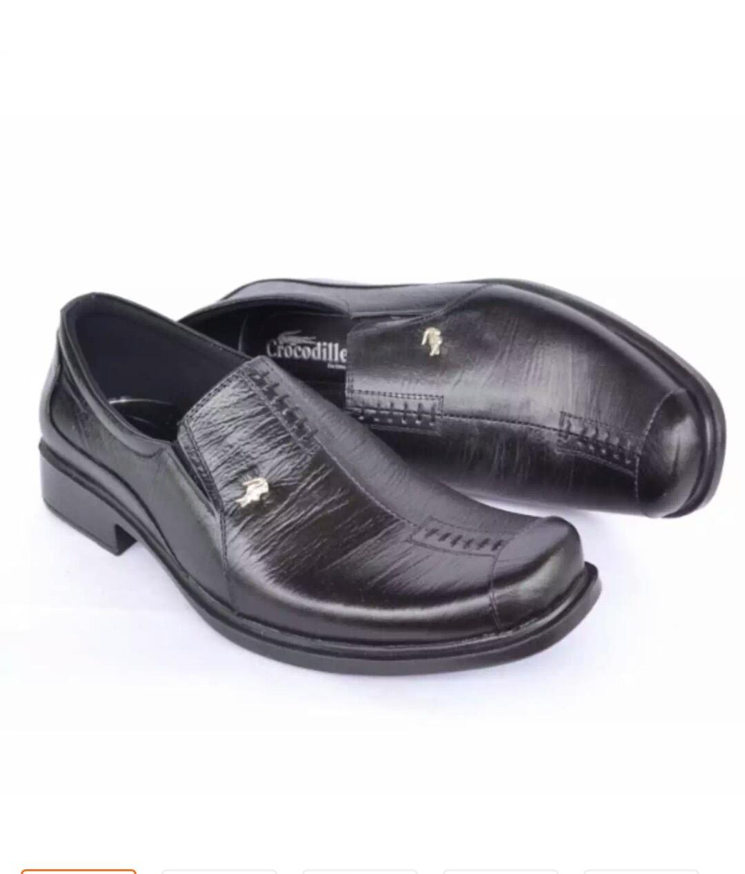 Sepatu Kulit Crocodile Hitam Hand made Indonesia A8 HT