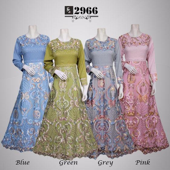 Toko Kirana Surabaya Gamis maxi dress baju gaun pesta busana muslim brokat annisa 966