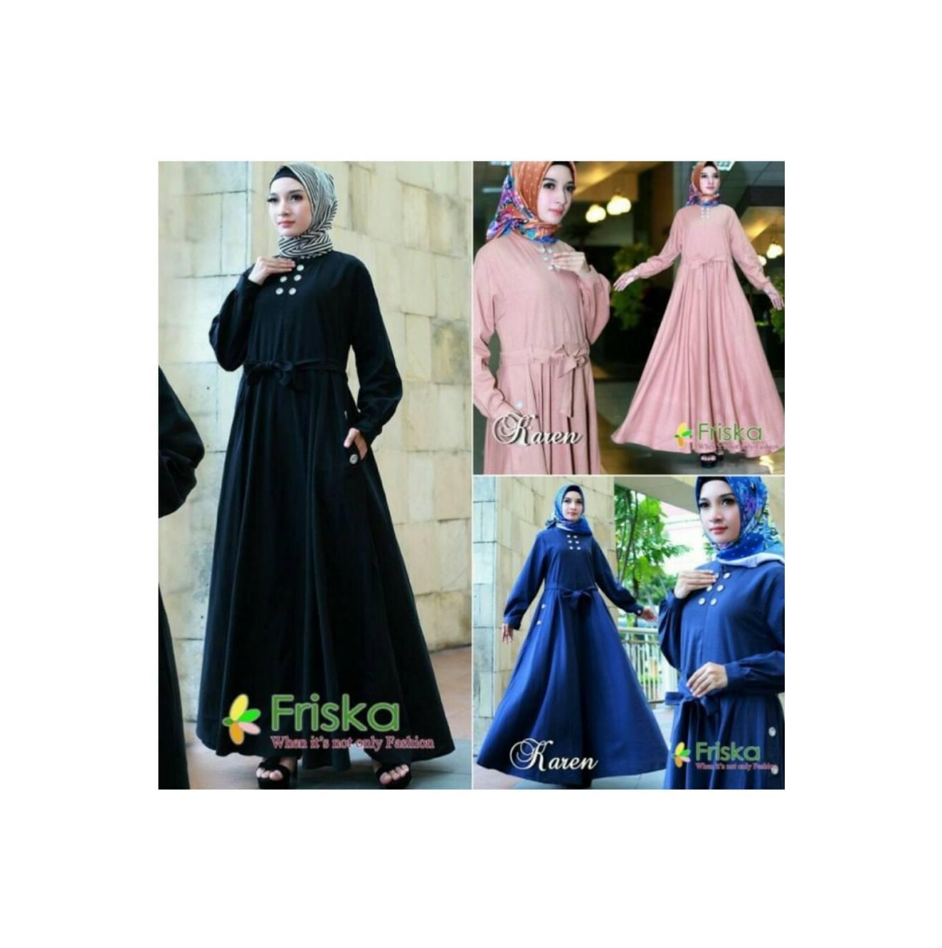 promo Gamis Wanita KAREN DRESS Busana Muslim By Friska Fashion wanita