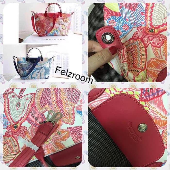 PROMO!!! longchamp Fleur de Ravello Tote Bag / batik SUPER - mjKneO