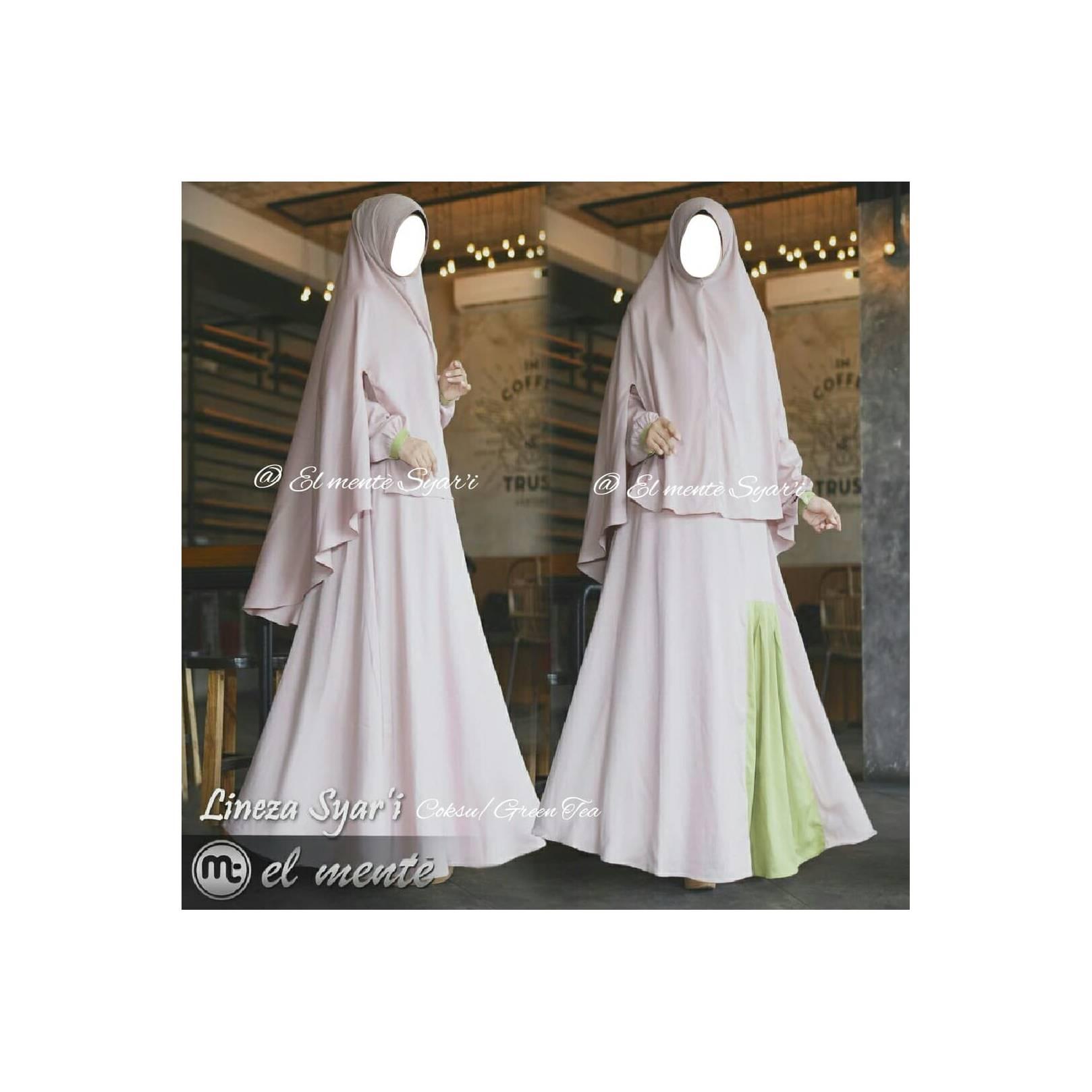 Gamis Set Lineza Syari By Elmente Coksu Green Tea