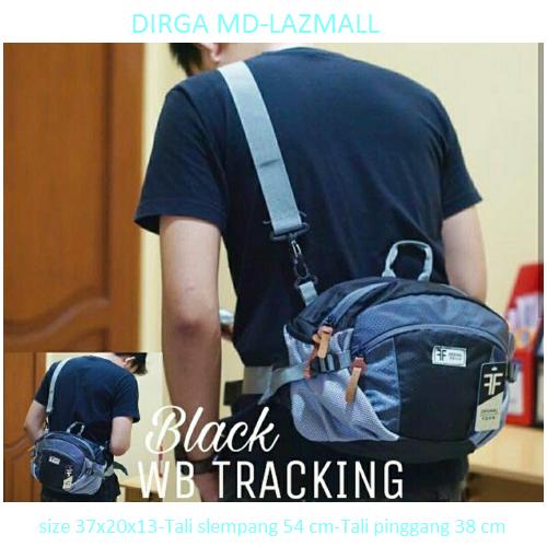 TAS SELEMPANG OUTDOOR / WAISTBAG TRACKING - HITAM