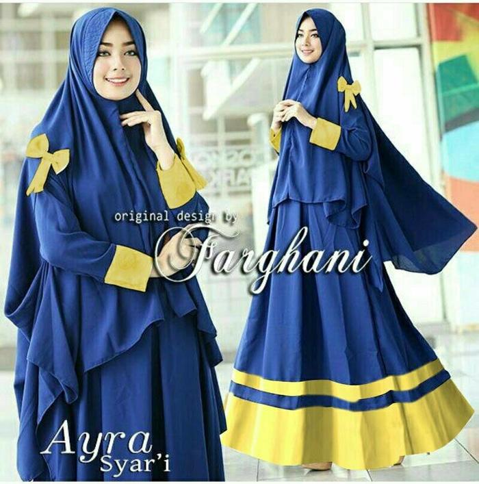 Syari Bergo Ribbon Farghani Ayra Navy