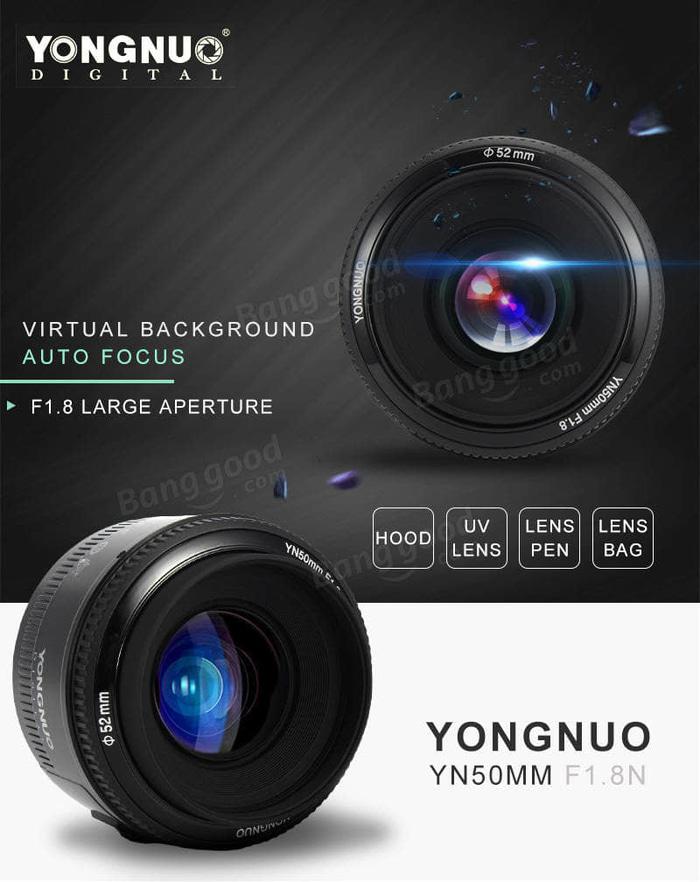 ORIGINAL EF LENSA YONGNUO YN50 50mm F1.8 for CANON / SONY / FUJIFILM TERLARIS