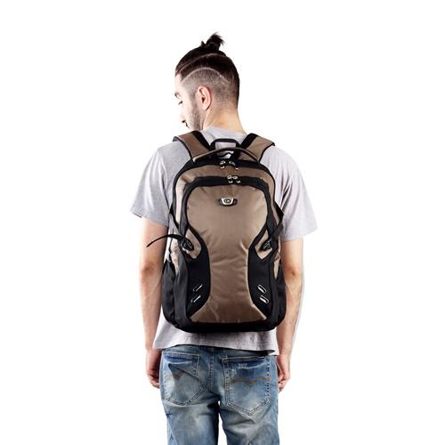 Ozone Laptop Backpack Tas Pria Kerja Sekolah Kuliah 152 Carbonize + Raincover - Khaki
