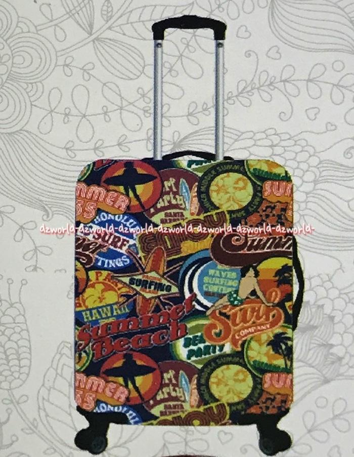 ASLI!!! Passport Luggage Cover Sarung Koper Motif Hawaii Size M Uk 22-26 Inch - EZGADD