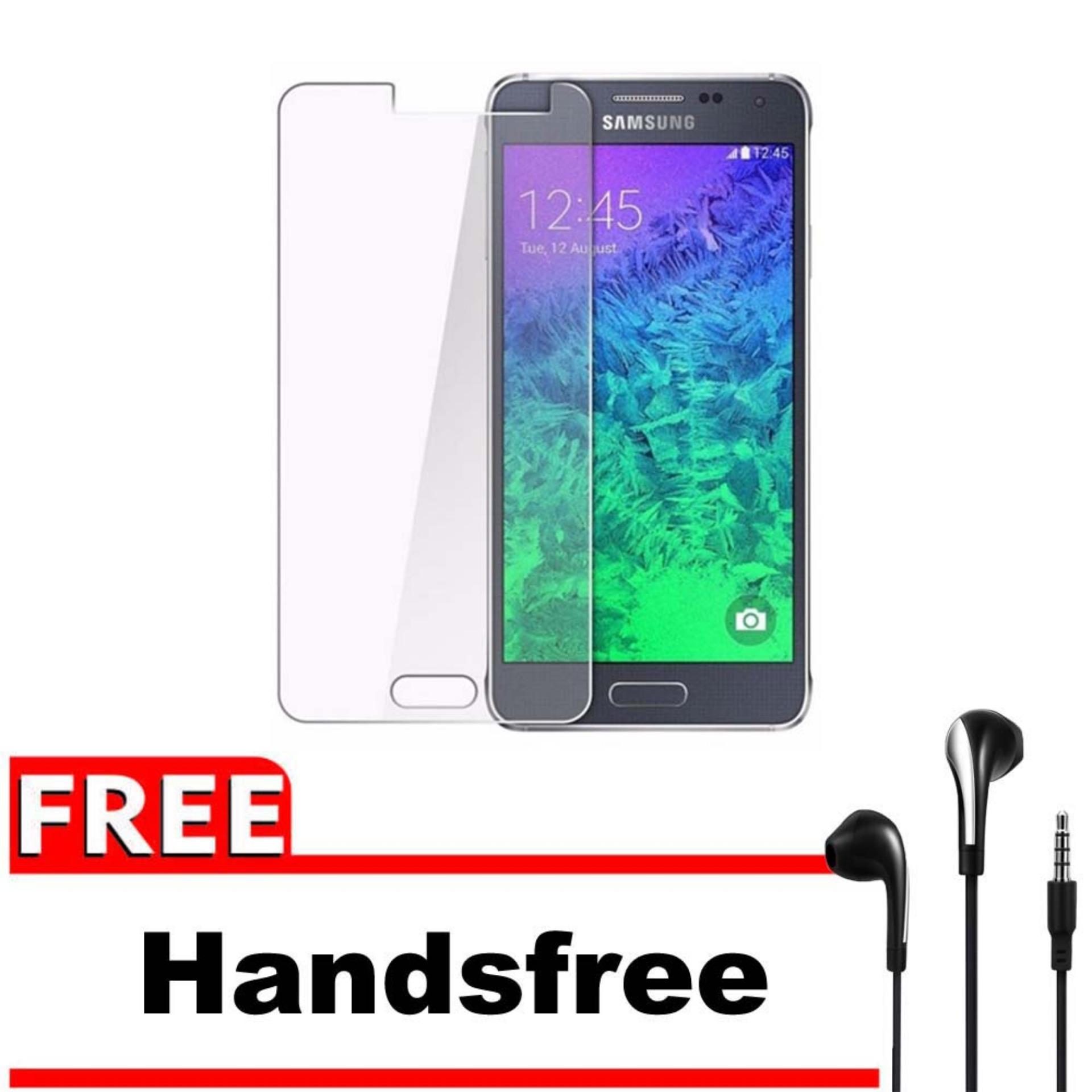 Vn Samsung Galaxy Grand Prime / Prime+ Plus / G530 / LTE / Duos Tempered Glass 9H Screen Protector 0.32mm + Gratis Free Handsfree Earphone Headset Universal - Bening Transparan