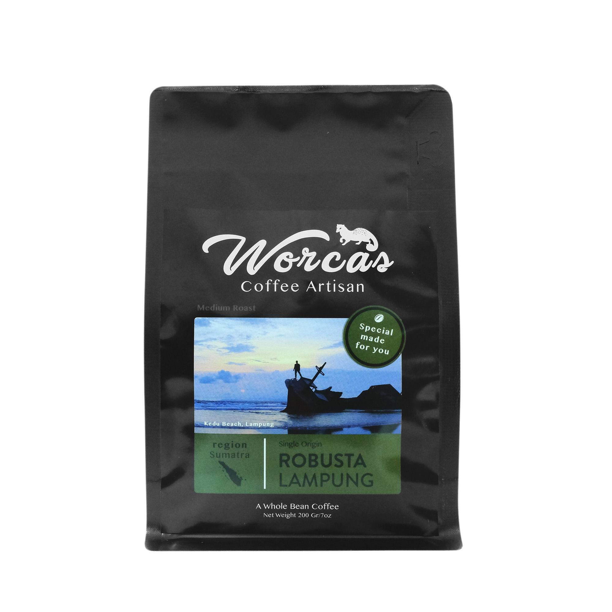 WORCAS Kopi Robusta Lampung 200gr - Medium Roast