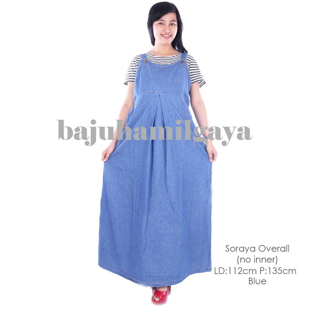 Baju Hamil Gaya - SORAYA OVERALL BLUE (no inner) - Overall Hamil / Baju Hamil / Baju Ibu Hamil / Baju Wanita Harga Murah / Dress Hamil / Baju Cewek Kekinian / Baju Hamil Kerja / Daster Hamil / Baju Hamil Murah / Dress Hamil Murah