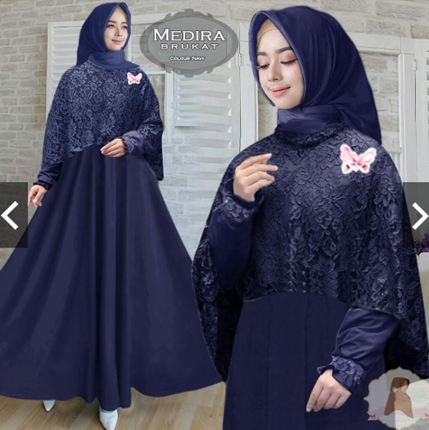 MoslemWear Gamis Pesta Brukat Glitter Bordir Terbaru + Hijab Pashmina (Real Pic/ Foto Asli) - Original Premium Mewah Elegan - Wisuda Baju Lebaran Kondangan Muslimah - Gamis Payung Umbrella Busui Jumbo - Gaun pesta Party Dress remaja Brokat ihmedira