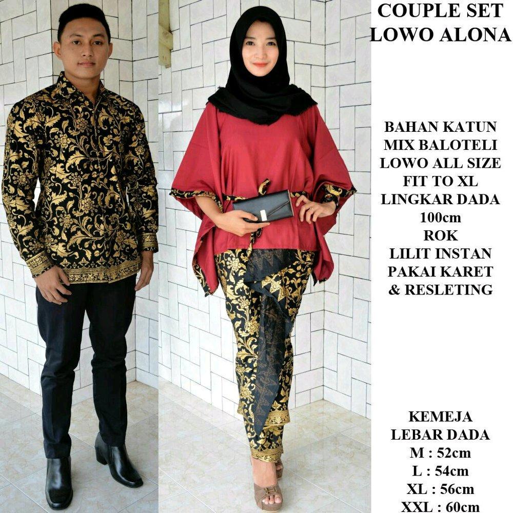 Sarimbit rnb lowo alona - batik couple - sarimbit - kemeja batik - kemeja - kebaya batik - blus lowo - rok lilit instant di lapak Batik Gaul Pekalongan nur_janah2611