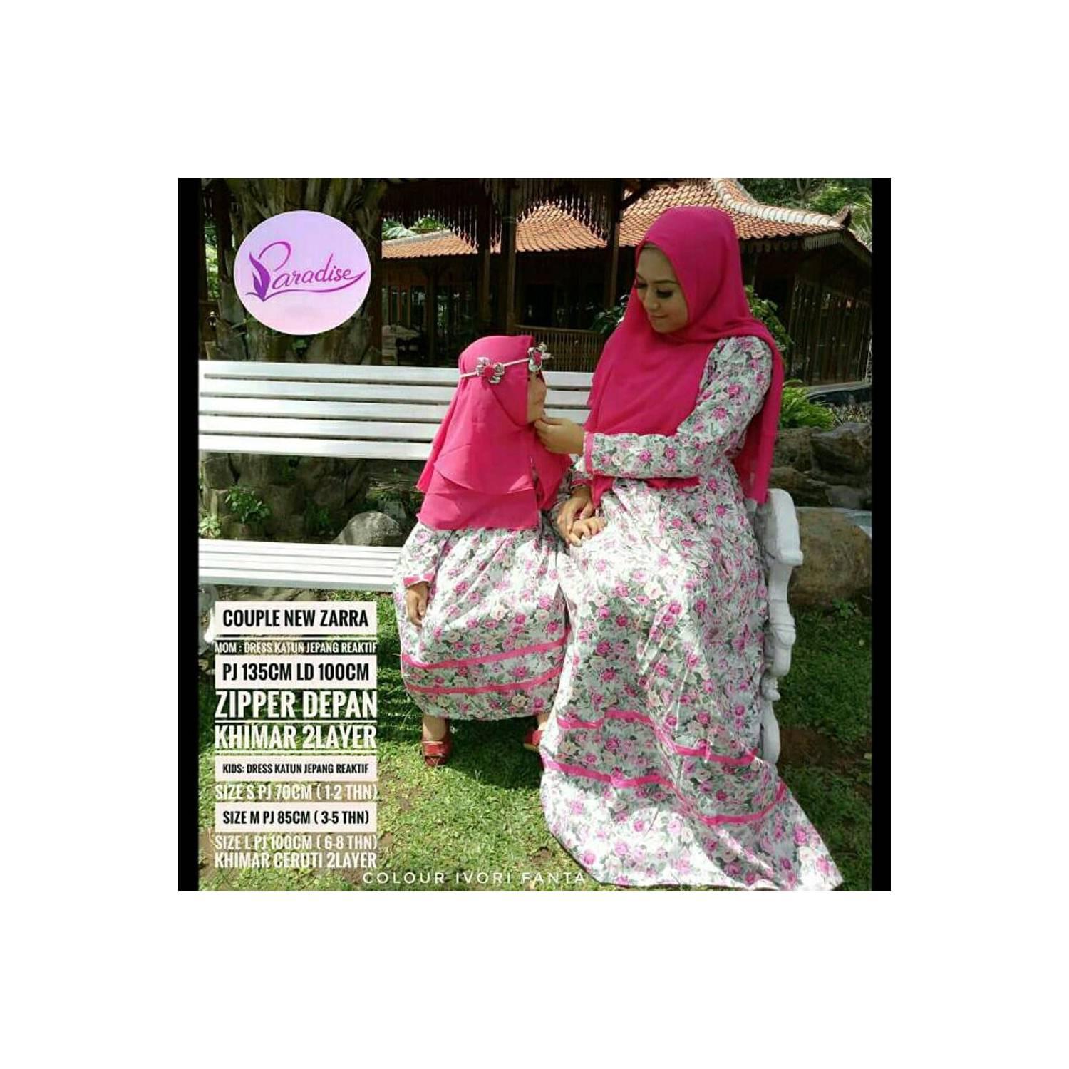 MURAH gamis salma couple ibu dan anak dress syari katun jepang origin