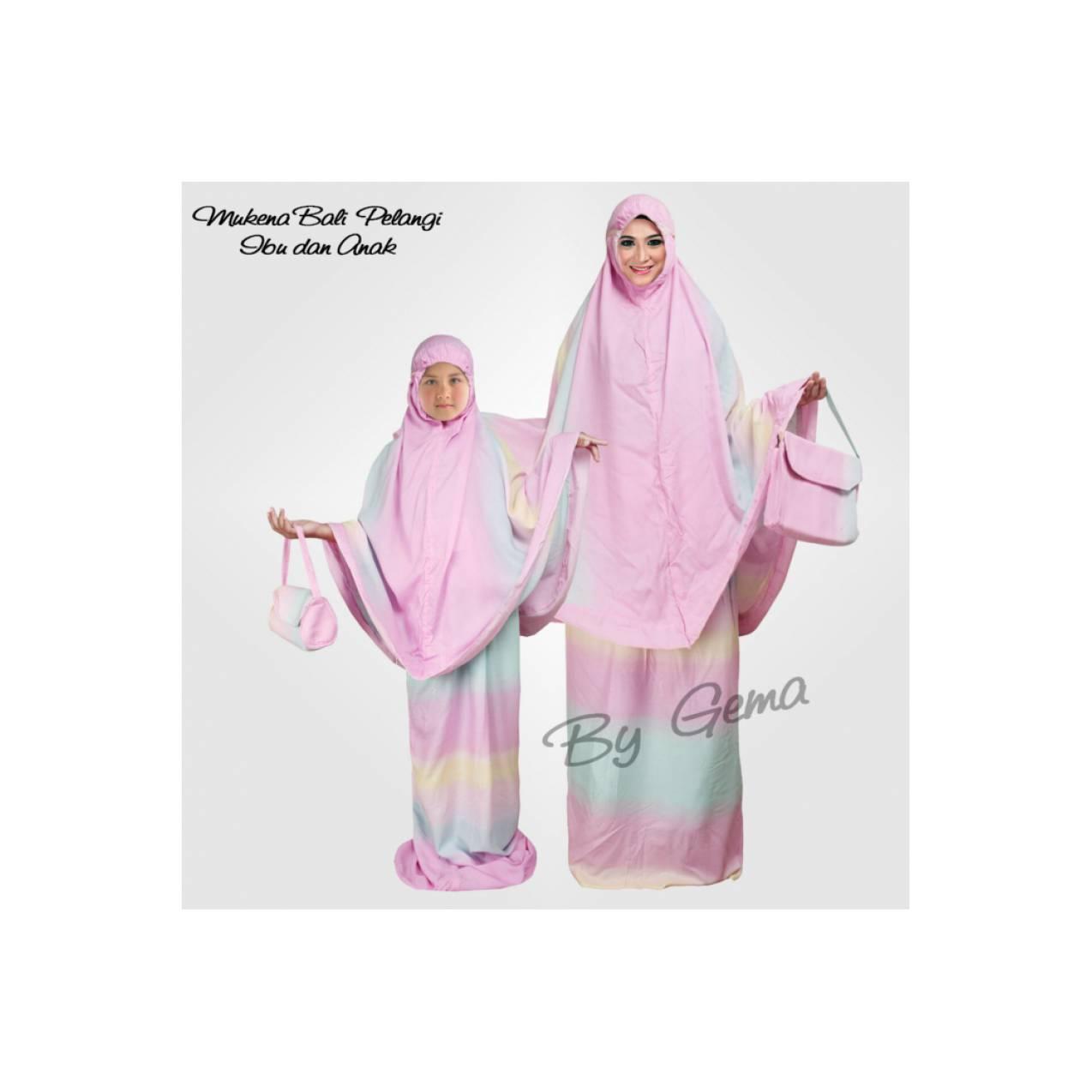 MUKENAH TERBARU mukena bali pelangi couple mukena bali ibu dan anak