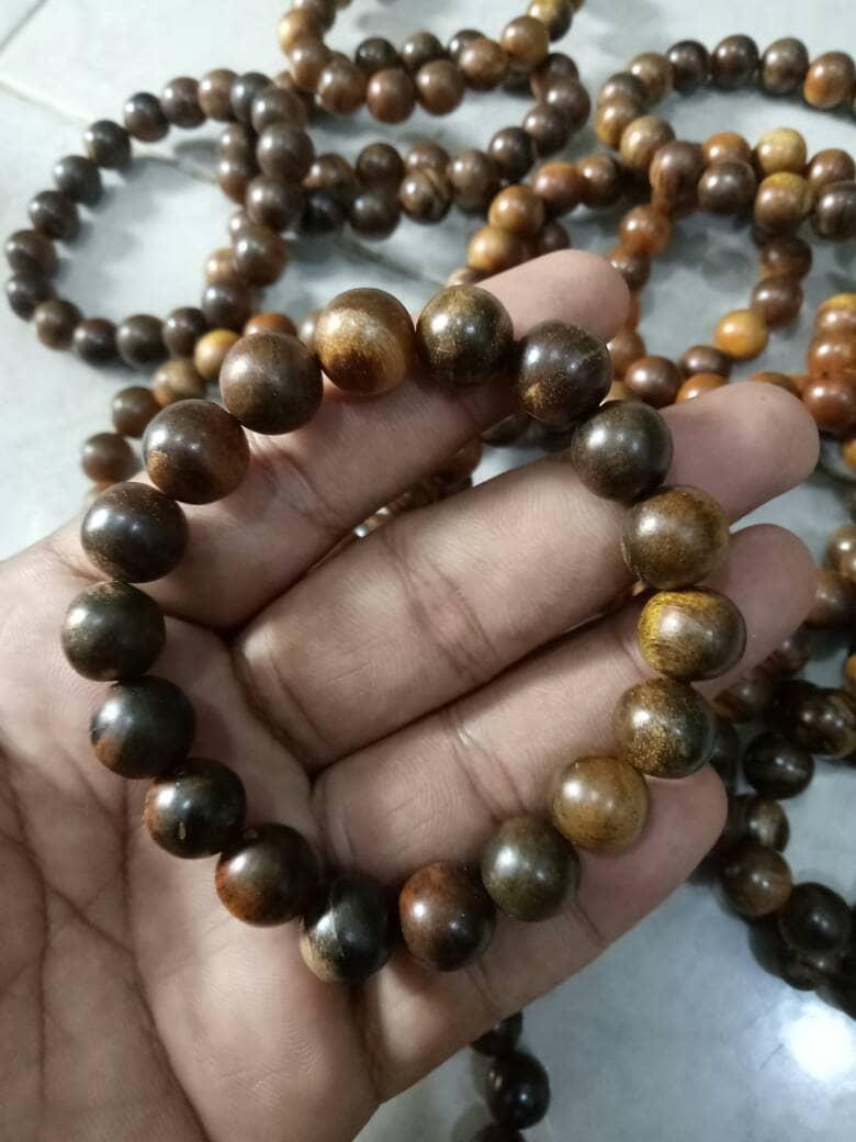 Diskon Promo Perhiasan Aksesoris paket grosir per 10 pcs gelang gaharu akar kalimantan bulat 12 mm Murah