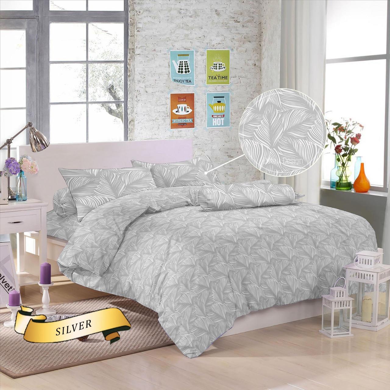 HG Royals Sprei Warna Polos Jacquard 180x 200 ( T 20 CM ) SILVER