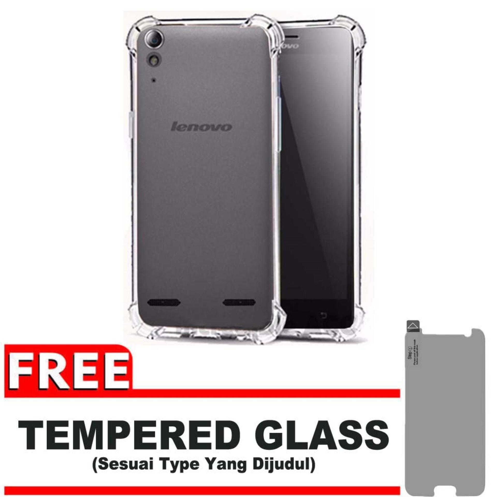 ShockCase for Lenovo A6000 / A6010 + Plus / K3 | Premium Softcase Jelly Anti Crack Shockproof + Gratis Free Tempered Glass Protector - Transparan