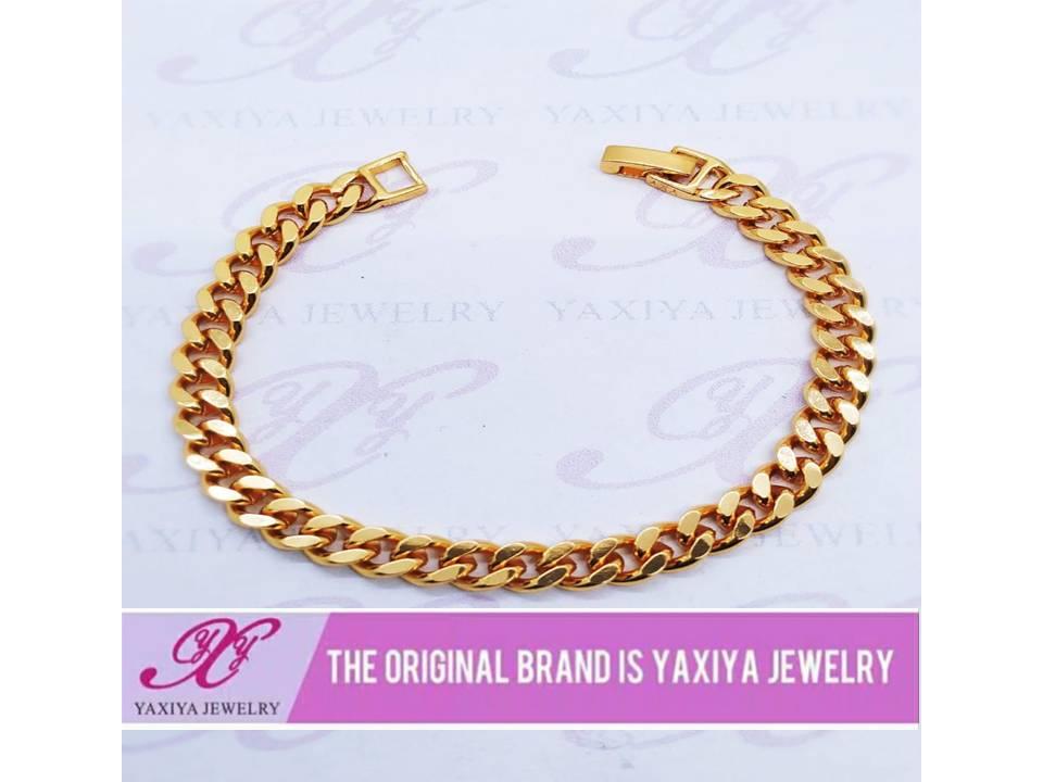 Gelang Model rantai Polos perhiasan lapis emas / original Yaxiya korea jewelry