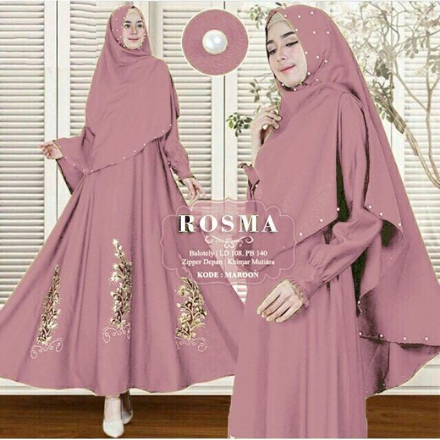 Gamis Muslim Rosma Umbrella Syar'i Pink