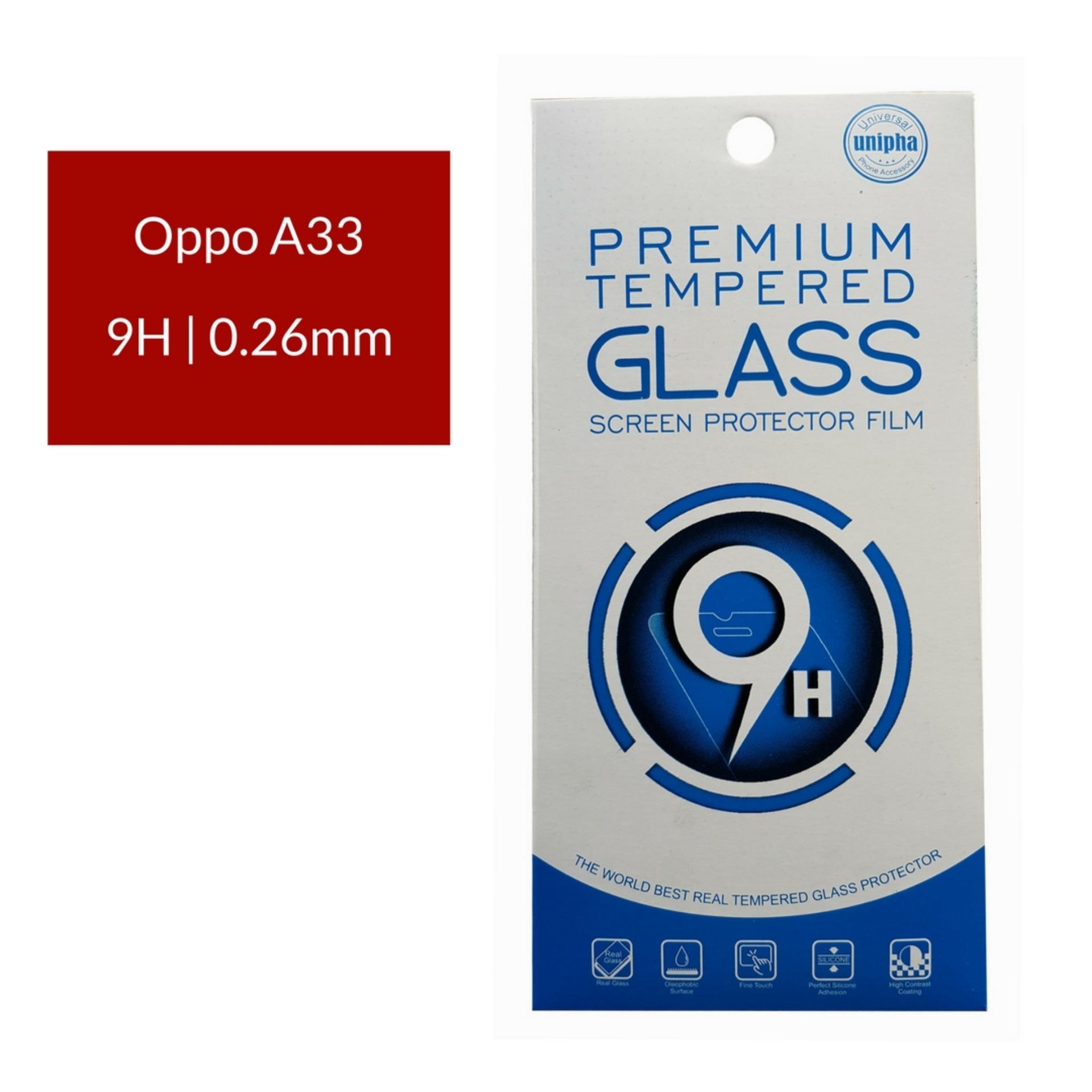 Unipha Premium Tempered Glass Screen Protector / Anti Gores Kaca Oppo A33 - Bening